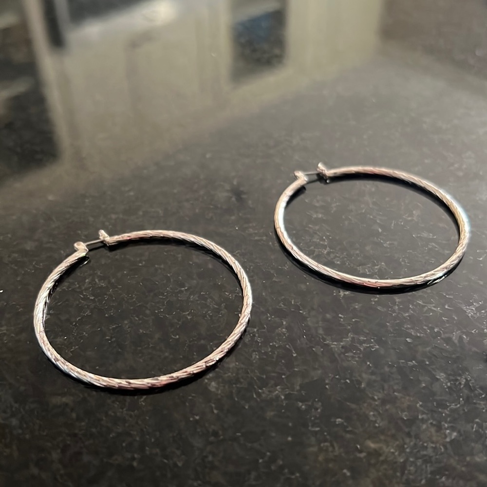 Silver hoops earrings